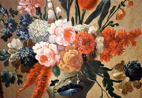Louis XV - Paire "Natures mortes de fleurs" Maître des fleurs Guardeschi, Venise XVIIIe